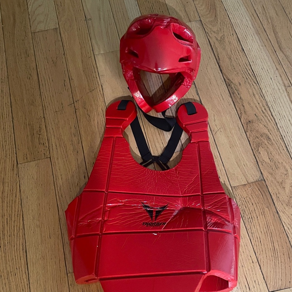 Red Taekwondo Sparring Gear Set